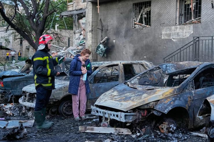 צילום: AP Photo/Efrem Lukatsky קייב אוקראינה מתקפת טילים של רוסיה