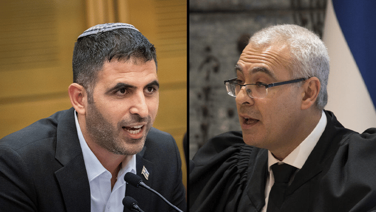 השופט עופר גרוסקופף והשר שלמה קרעי (צילום: עמית שאבי, אלכס קולומויסקי) עופר גרוסקופף, שלמה קרעי