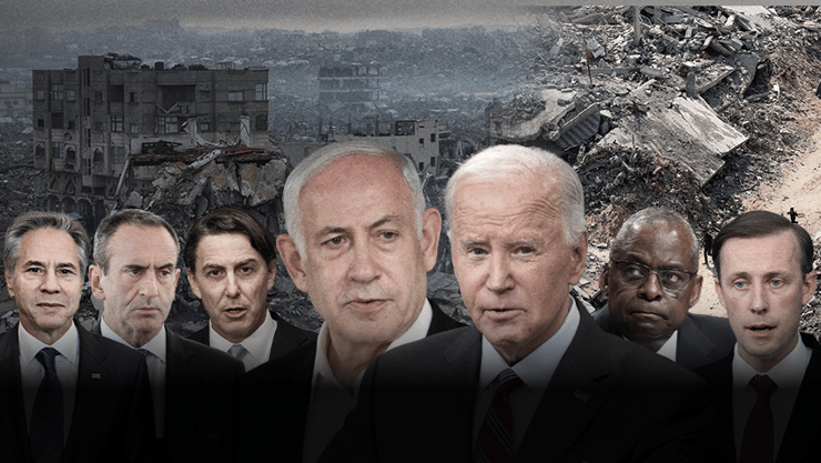 מימין לשמאל: סאליבן, אוסטין, ביידן, נתניהו, הוכשטיין, גורדון ובלינקן (צילום: REUTERS/Dawoud Abu Alkas, REUTERS/Mahmoud Issa, David Azagury, U.S. Embassy Jerusalem, AP Photo/Mark Schiefelbein, AFP, REUTERS/Jose Cabezas, REUTERS/Mohamed Azakir) ביידן, בינימין נתניהו אנתוני בלינקן, לויד אוסטין, ג'ייק סאליבן, פיליפ גורדון, עמוס הוכשטיין