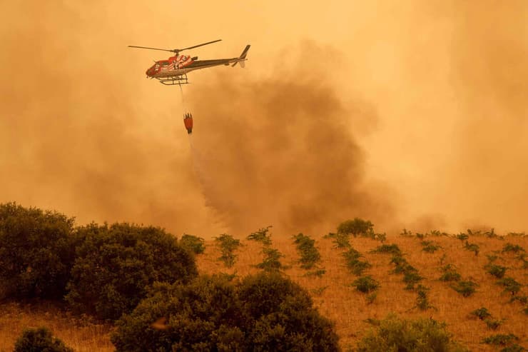 צילום: Cesar MANSO / AFP שריפה באזור סבררוס ליד אבילה בספרד