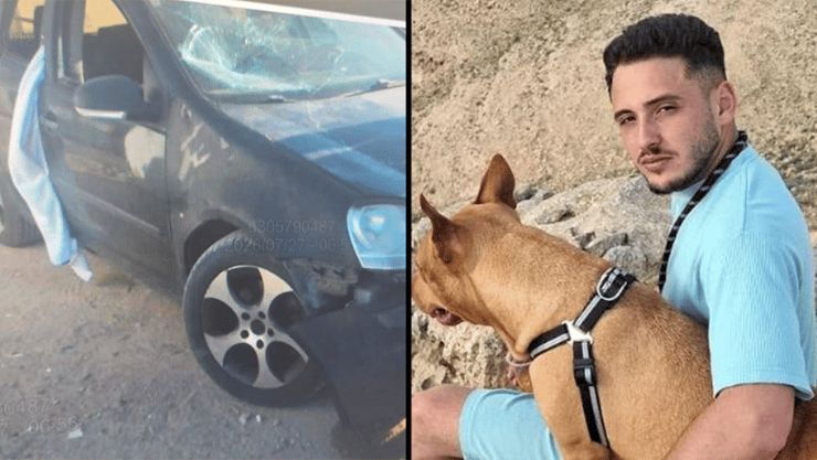 חשוד בניסיון דריסה. אלדר דיין והרכב עם השמשה המנופצת (צילום: דוברות משטרה, באדיבות המשפחה) הרכב של אלדר שנמצא בפתח תקווה