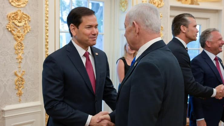 נתניהו ורוביו. מאחור: וויטקוף והגסת' (צילום: מעיין טואף/ לע״מ) ראש הממשלה בנימין נתניהו נפגש עם נשיא ארה"ב דונלד טראמפ בבית הלבן