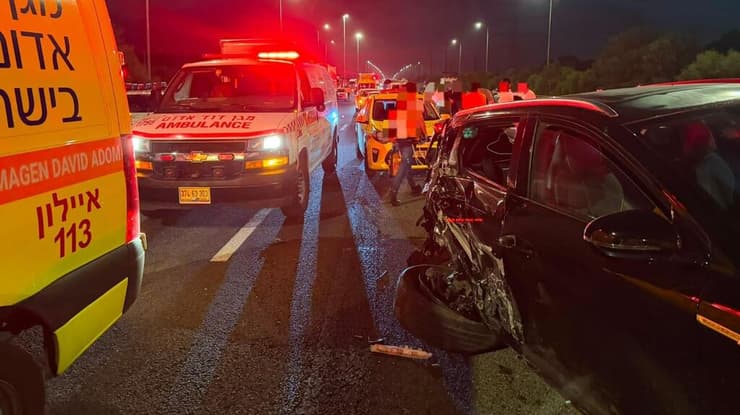 זירת התאונה בכביש 4, סמוך לראשון לציון