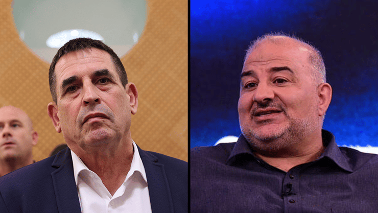 מנסור עבאס ויואב סגלוביץ' (צילום: יובל חן, אלכס קולומויסקי) מנסור עבאס, יואב סגלוביץ'