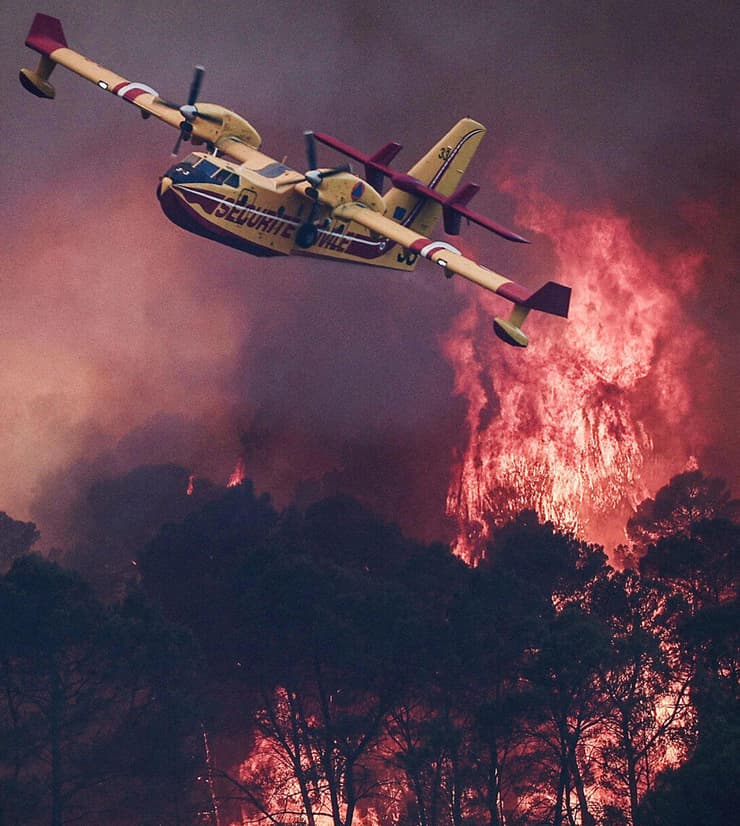 שריפת יער משתוללת בדרום-מערב צרפת (צילום: Thibaud Moritz/AFP) שריפת יער משתוללת בדרום-מערב צרפת