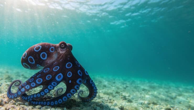 תמנון בקרקעית הים (צילום: Marine Lens Studio/Shutterstock) תמנון בקרקעית הים