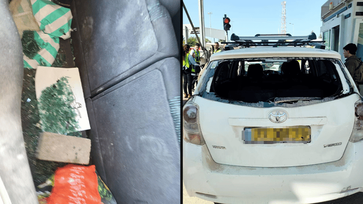 האם ובנה יצאו ללא פגע. הרכב ניזוק קשות (צילום: דוברות המשטרה ) הרכב של שני אזרחים ישראלים שנכנסו עם רכב ישראלי לעיר ג׳נין - בשל טעות בניווט