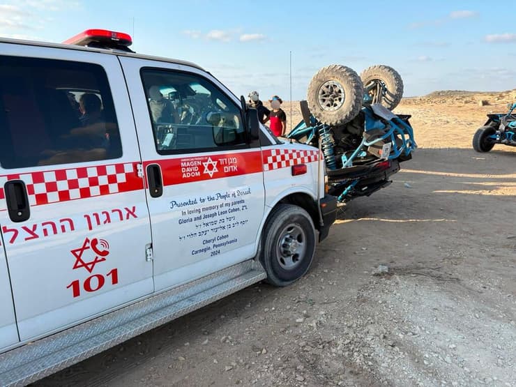  הזירה בה טרקטורון באגי התהפך סמוך לחוף הצפוני באשדוד