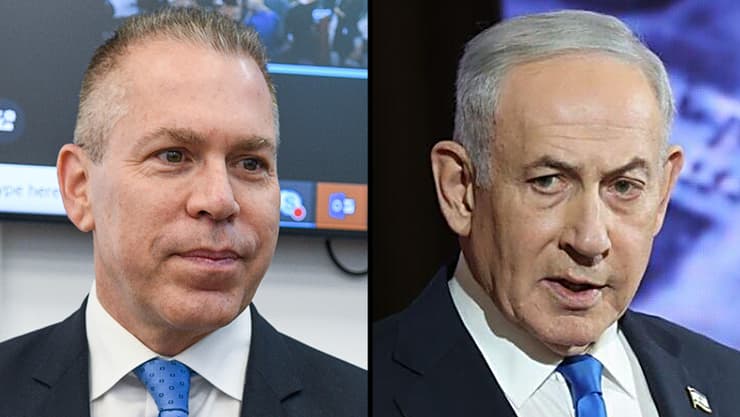 "חרפת גוש קטיף". בנימין נתניהו וגלעד ארדן (צילום: אלכס קולומויסקי, רפי קוץ) בנימין נתניהו גלעד ארדן