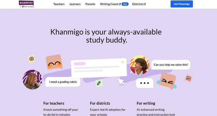 האתר של Khanmigo (צילום מסך) האתר של Khanmigo