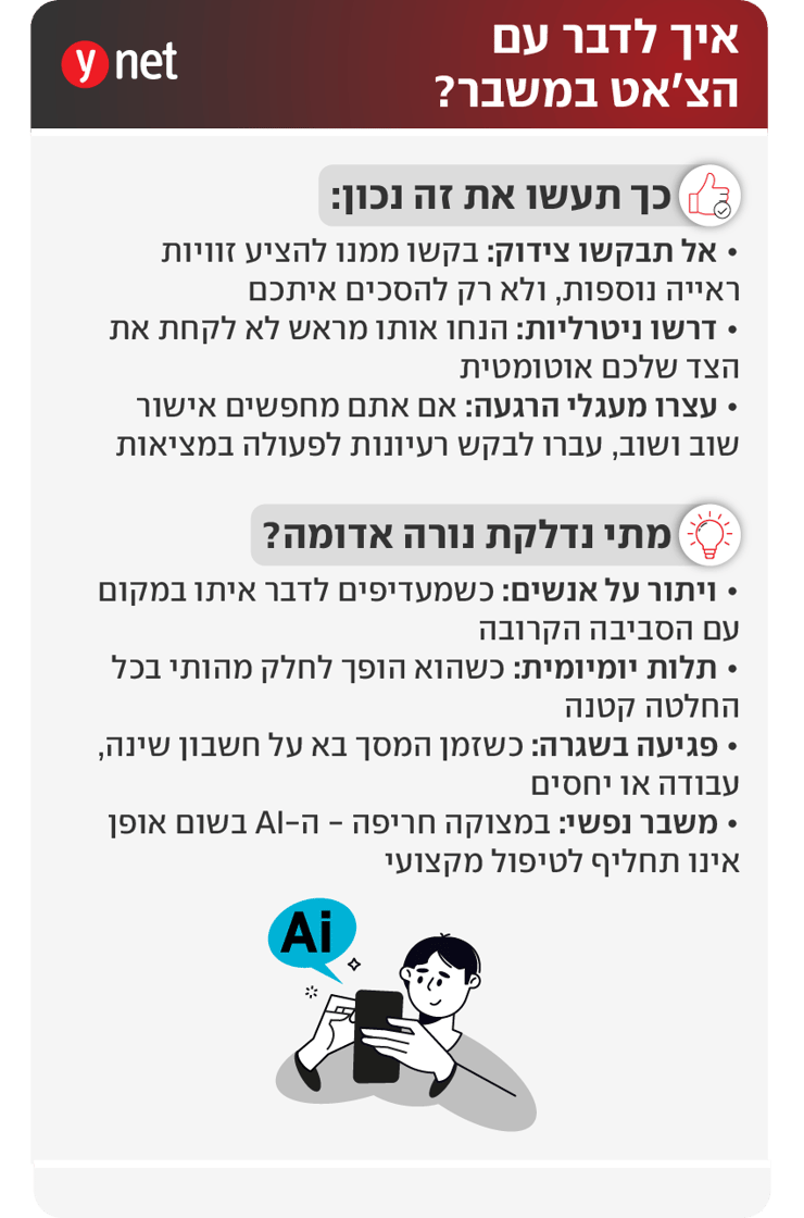אינפו איך לדבר נכון עם הצ'אט במשבר? בינה מלאכותית