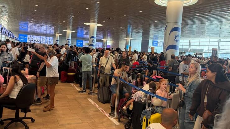 נוסעים ממתינים מהבוקר לצ'ק אין בנתב"ג
