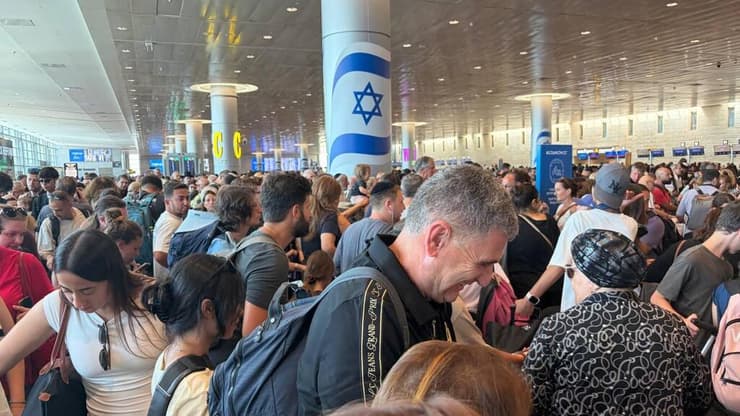 צילום: מאיר תורג'מן עומס בצ'ק אין בנתב"ג
