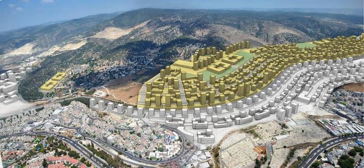 תוכנית המתאר של משרד השיכון (הדמיה: גלעד-שיף אדריכלים) הדמיה של התוכנית