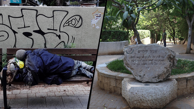 מימין: מתחם 200 בהוד השרון. משמאל: דרום רוטשילד בתל אביב (צילום: שאול גולן, יריב כץ) מדד השכונה המסוכנת - רוטשילד תל אביב