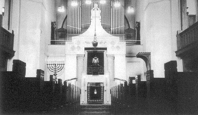 בית הכנסת של בינגן אם ריין, שנבנה בשנת 1905 ונהרס בידי הנאצים בשנת 1938 (צילום: Unknown author / Wikimedia Commons) בית הכנסת של בינגן אם ריין, שנבנה בשנת 1905 ונהרס על ידי הנאצים בשנת 1938