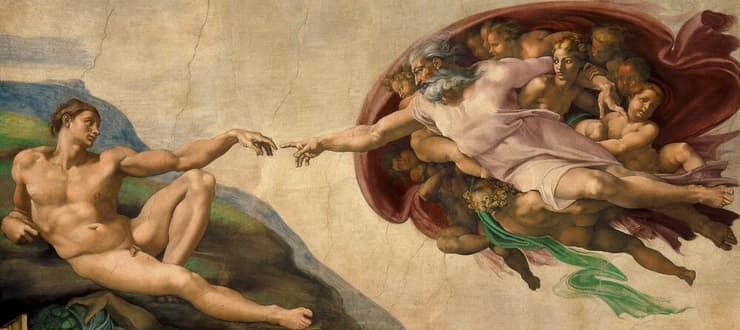 "בריאת האדם" של מיכלאנג'לו (צילום: Rawpixel.com / Shutterstock) "בריאת האדם" של מיכלאנג'לו
