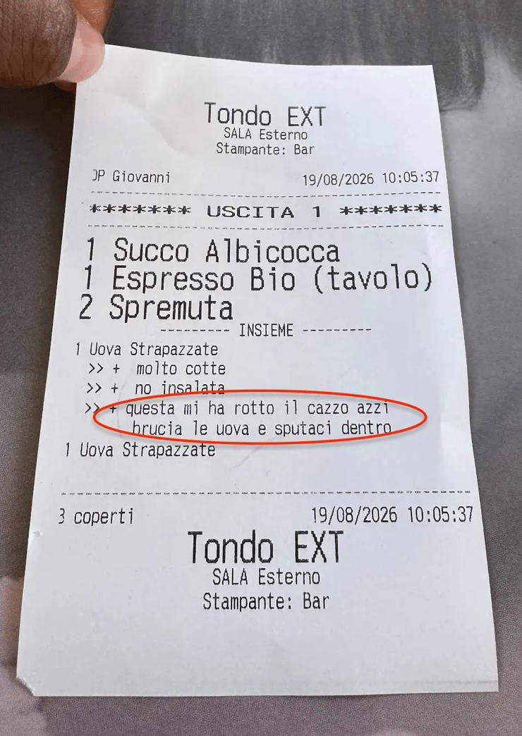 ״הזאת כבר עלתה לי על העצבים. תשרוף לה את הביצים ותירק לתוכן״. צילום של החשבון 