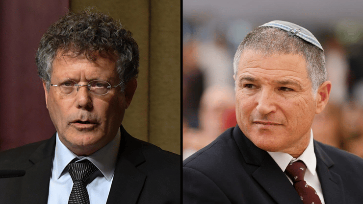 ראש השב"כ זיני ונשיא העליון עמית (צילום: אוליבייה פיטוסי, נחום סגל) דוד זיני, יצחק עמית