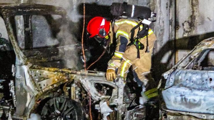 צילום: קובי ריכטר/ כבאות והצלה לישראל הנזק שנגרם בחניון התת-קרקעי