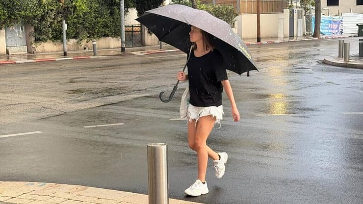צילום: דני שדה גשם בתל אביב