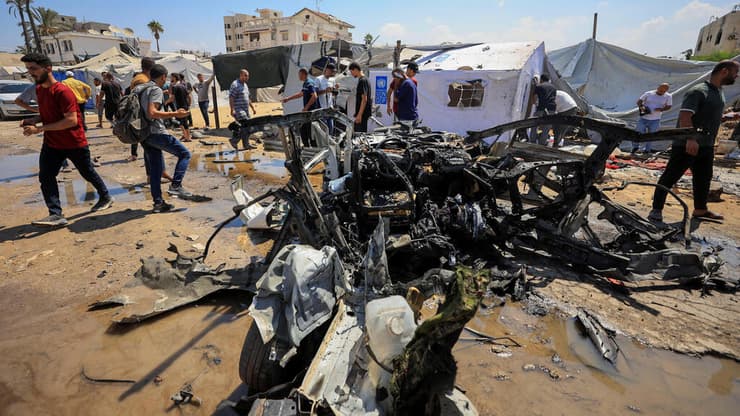 זירת התקיפות בעזה (צילום: REUTERS/Dawoud Abu Alkas) תקיפות במרחב העיר עזה ברצועה