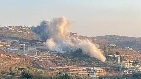תקיפה בכפר חאריס שבדרום לבנון, אתמול תקיפה בכפר חאריס