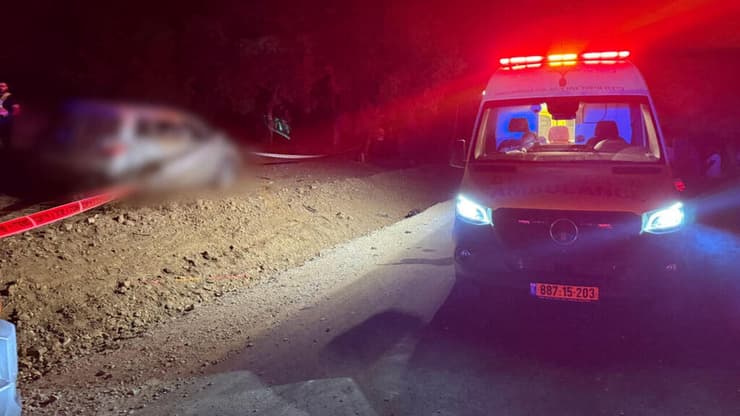 זירת התאונה שבה נהרג גבר בכביש גישה ביער להב