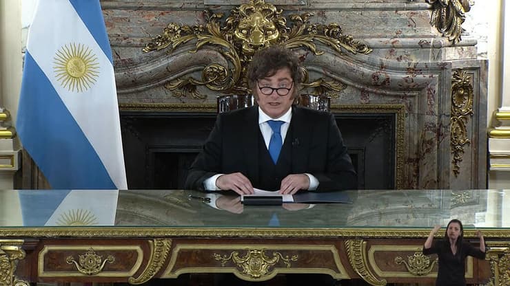 נשיא ארגנטינה חאבייר מיליי נאום לאומה בעניין איי פוקלנד