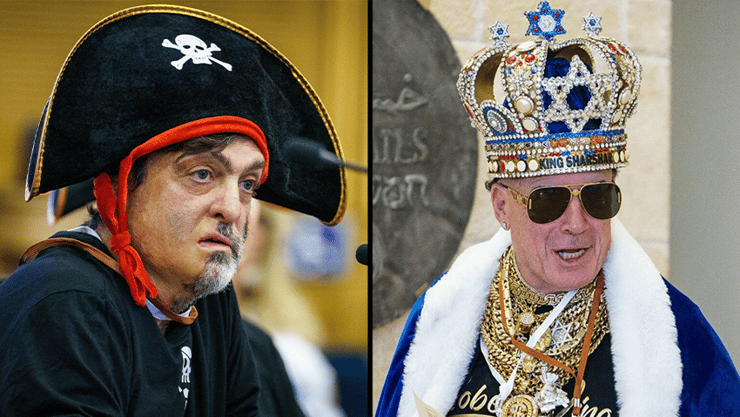 איתן שווילי "שרשר" ופרופ' דן אריאלי ממפלגת הפיראטים. שניהם עקפו את שרן השכל (צילום: שלו שלום) איתן שווילי "שרשר" ומפלגת הפיראטים