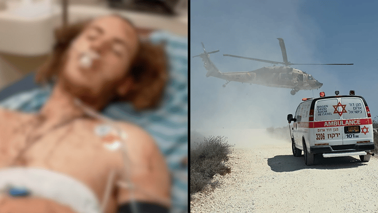 נתנאל יעקובס והזירה בשומרון ( צילום: תיעוד מבצעי מד"א) נתנאל יעקובס הפצוע מהפיגוע בשומרון