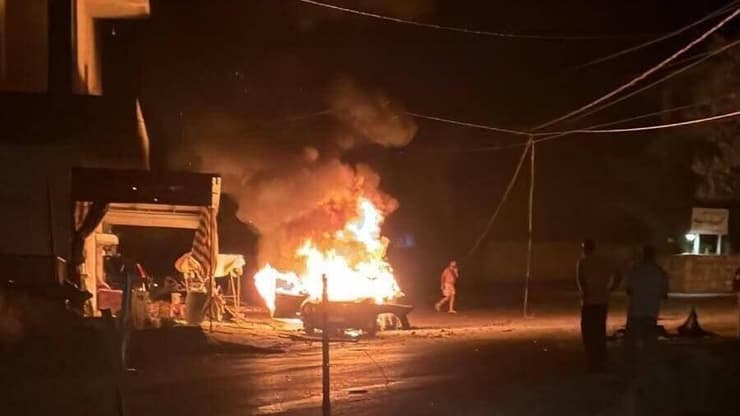רכב שהותקף בכפר רומאן בלבנון