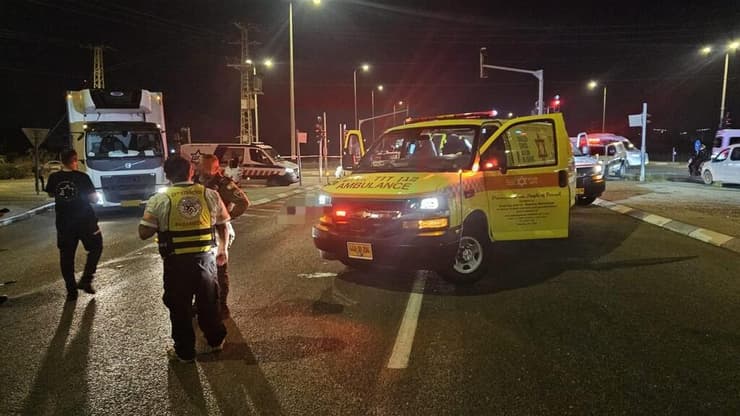 זירת התאונה בכביש 85, סמוך ל יישוב ג'דיידה מכר