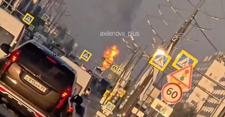 תיעוד מנובי אורנגוי שבסיביר, "בירת הגז" של רוסיה שריפה ב מתקן גז בעיר הרוסית נובי אורנגוי ב סיביר רוסיה במתקפה של אוקראינה 3,000 ק"מ מהגבול