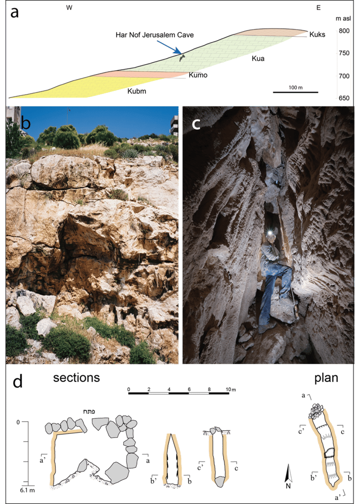 מערת הר נוף בירושלים, שמתוכה הוצא התיעוד האיזוטופי של משקעי מערה (ספלאותמים) (צילום: Amos Frumkin, Boaz Langford) מערת הר נוף בירושלים, שמתוכה הוצא התיעוד האיזוטופי של משקעי מערה (ספלאותמים)