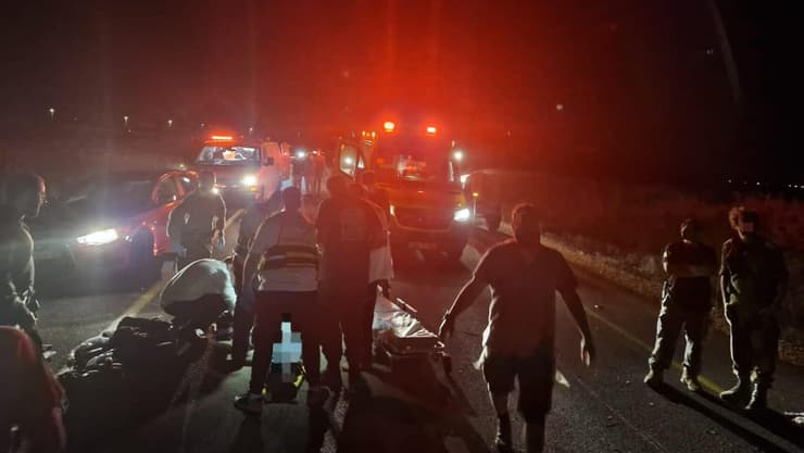זירת התאונה בנטור (צילום: תיעוד מבצעי מד"א) זירת התאונה בנטור