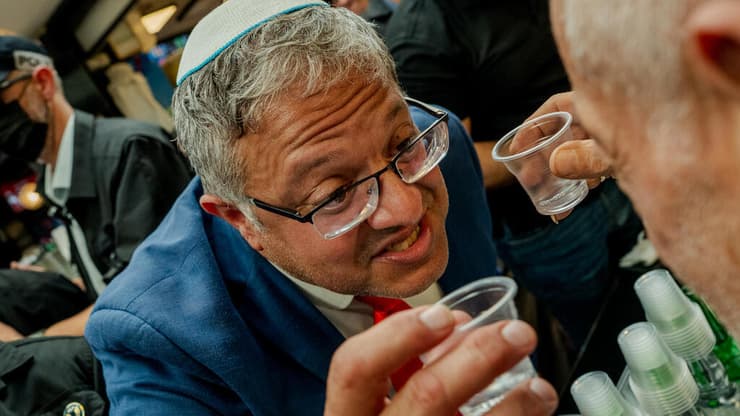 "סיכון קיומי". בן גביר (צילום: Erik Marmor/Getty Images) איתמר בן גביר בשוק התקווה בתל אביב