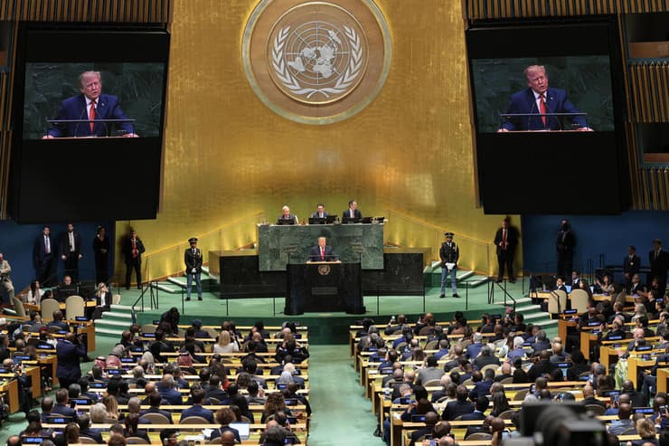 צילום: Michael M. Santiago/Getty Images נשיא ארה"ב טראמפ בעצרת האו"ם