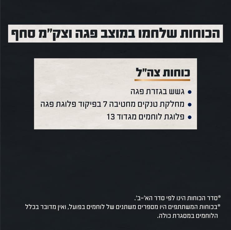 צילום: דובר צה"ל הכוחות שלחמו במוצב פגה וצק"מ סחף