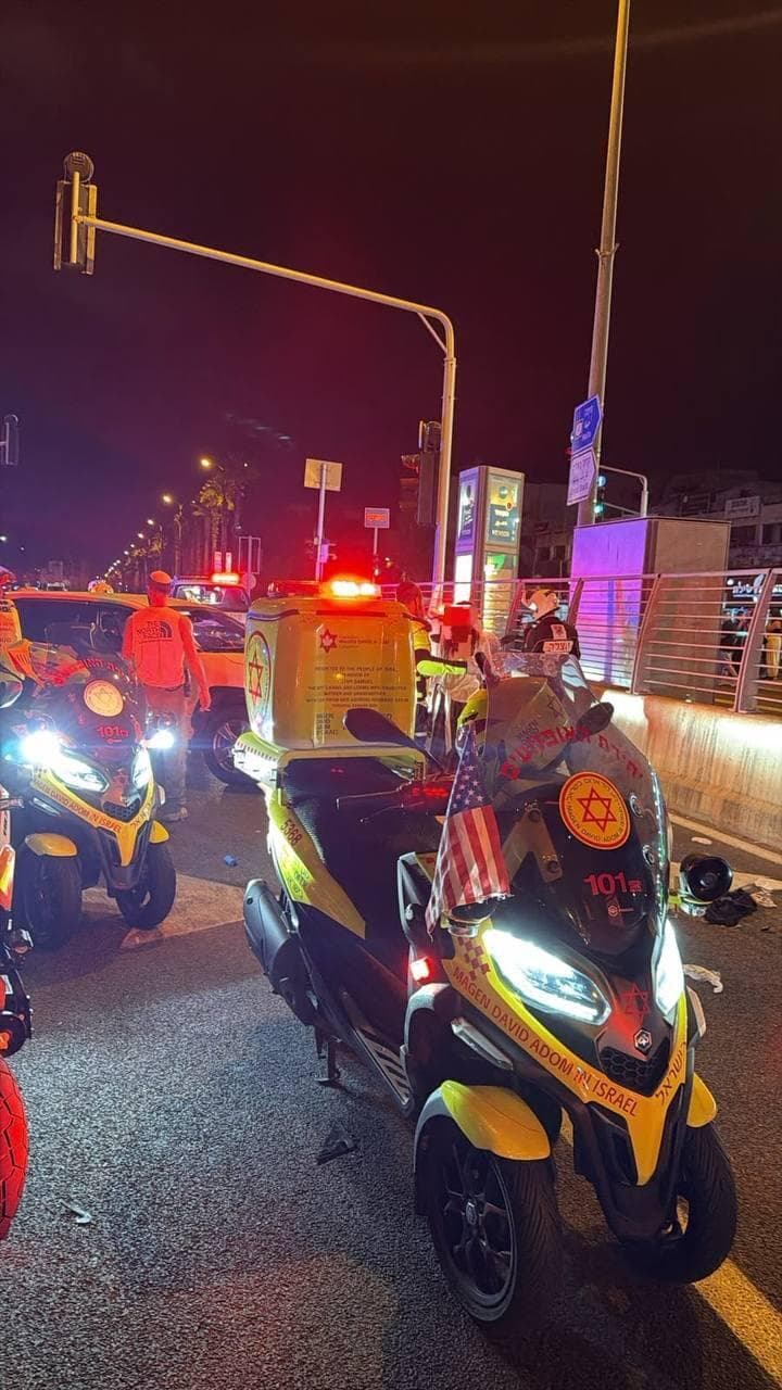 זירת התאונה (צילום: תיעוד מבצעי מד"א) זירת התאונה על צומת צבר