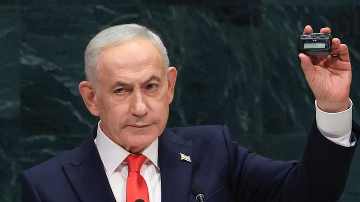הייתה ציפייה לגימיקים (צילום: TIMOTHY A. CLARY / AFP) נאום ראש הממשלה בנימין נתניהו באו"ם