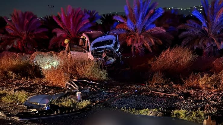 זירת התאונה (צילום: תיעוד מבצעי מד"א) זירת התאונה