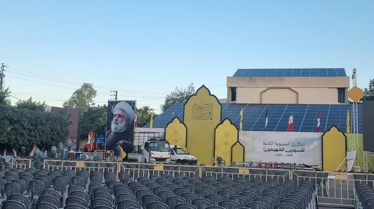 "אירוע גדול". הכנות לטקס בדיר קאנון א-נהר הכנות לציון שנתיים למותם של חסן נסראללה והאשם ספי א-דין