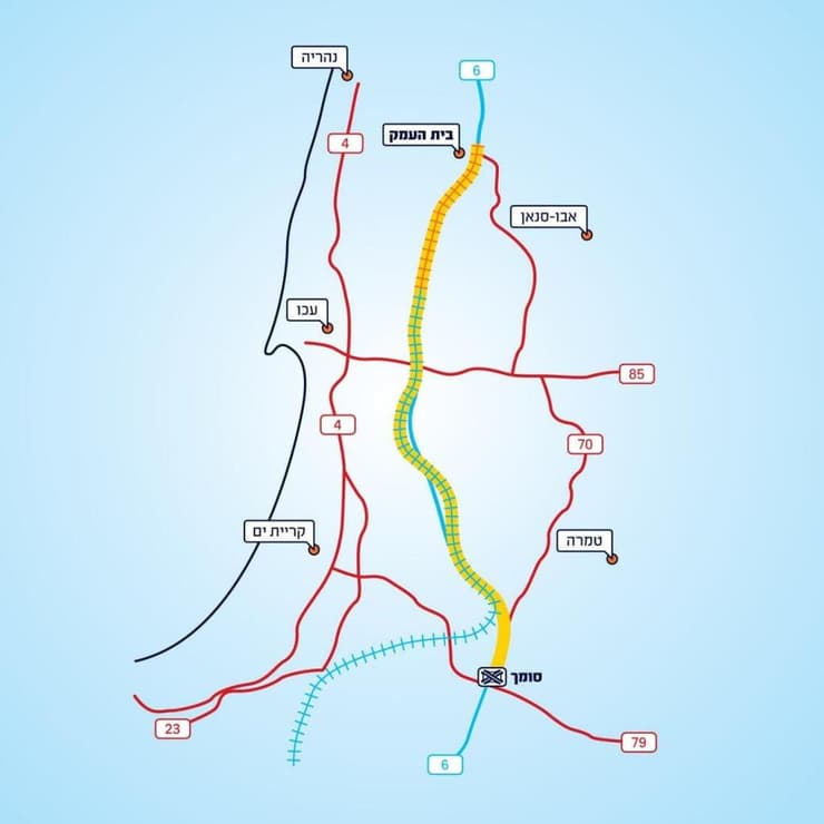 התוואי המתוכנן (צילום: חוצה ישראל) תוואי הכביש החדש