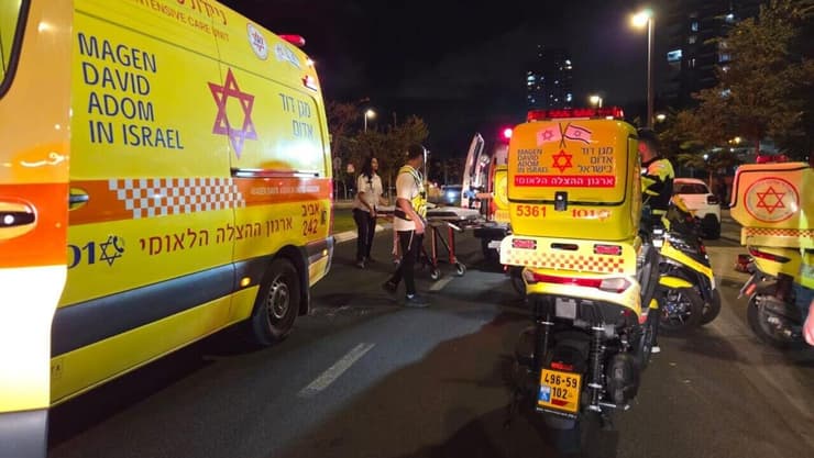 זירת התאונה ברחוב פרופסור ישעיהו ליבוביץ' בתל אביב