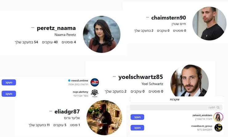 בוטים של עוצמה יהודית עם תמונות שנוצרו בבינה מלאכותית - וכמעט ללא עוקבים (צילום: פייק ריפורטר) קמפיין השפעה ברשת של עוצמה יהודית בעזרת בוטים ברשתות החברתיות