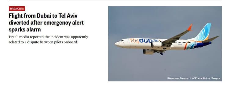 כותרת NBC על אירוע הקטטה של הטייסים בטיסת פליידובאי