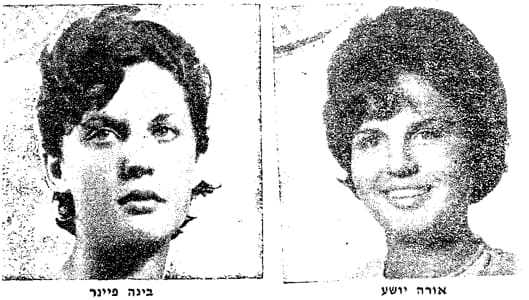 תמונותיהן של יושע ופיינר ב"ידיעות אחרונות" הצעירות שתפסו את המפלצת כפי שצולמו ל"ידיעות אחרונות"