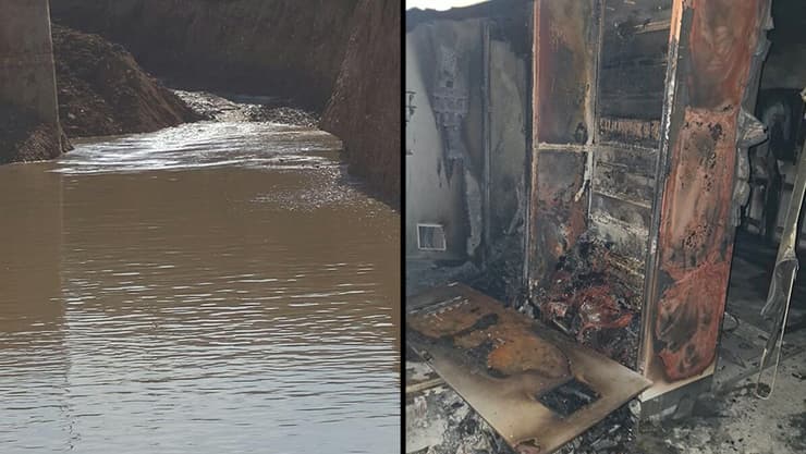 תאגיד המים "נווה מדבר" קרס בעקבות להצתה בחדר חשמל ע"י עבריינים שדרשו פרוטקשן