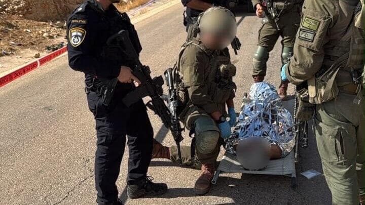 המחבל המנוטרל (צילום: דוברות המשטרה ) פיגוע דקירה בחוות חנניה